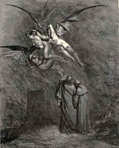 The Inferno, Canto 9, line 46: 'Mark thou each dire Erinnys.'