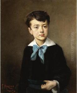 Retrato De Nino (portrait Of A Boy) by Francisco Miralles Galup