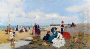 Tarde En La Playa (an Afternoon On The Beach) by Francisco Miralles Galup