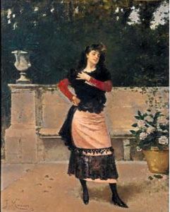 Manola (spanish Lady) by Francisco Miralles Galup