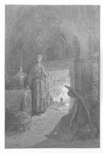 And each separate dying ember wrought its ghost upon the floor. by Gustave Dore