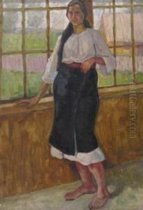 Ileana At The Window by Gore Mircescu