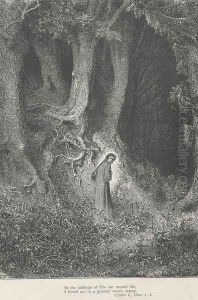I found me in a gloomy wood, astray. (Canto I,. line 2) by Gustave Dore
