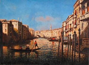 Gran Canal Hacia Rialto, Venecia by Gaspar Miro Y Lleo