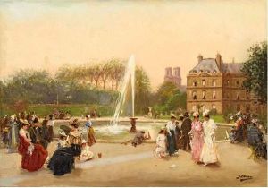Le Jardin Du Luxembourg. by Gaspar Miro Y Lleo