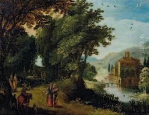 Scene De Parc Avec Personnages