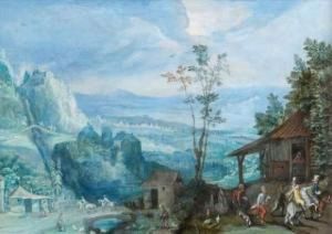Voyageurs Dans Un Paysage by Anton Mirou