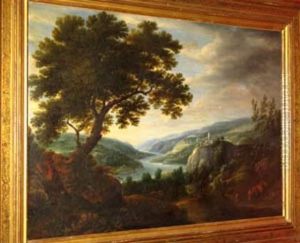 Extensive Landscape With Travellers by Anton Mirou