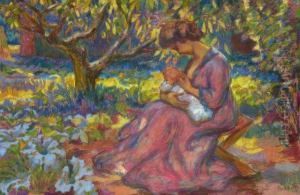 Maternite Au Jardin by Jean Misceslas Peske