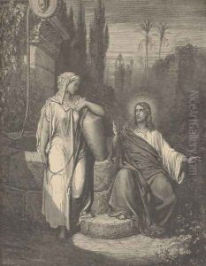 Jesus And The Woman Of Samaria by Gustave Dore