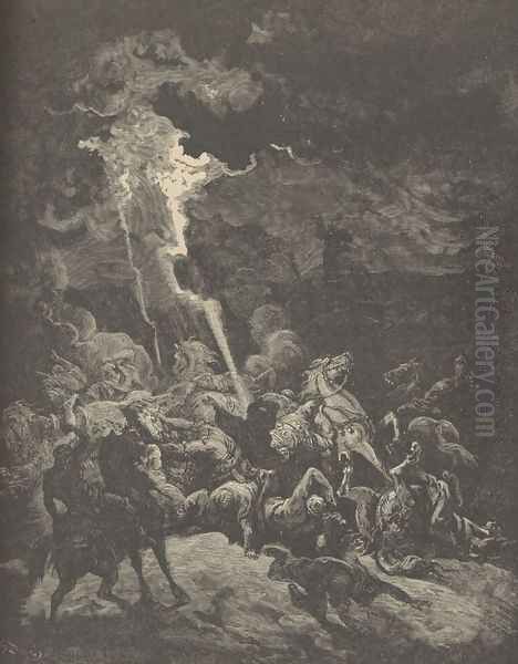Elijah Destroying The Messengers Of Ahaziah - view 1