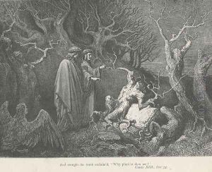 "Why pluck'st thou me?" (Canto XIII., line 34) by Gustave Dore