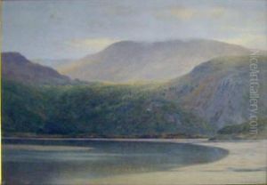 'highland Landscape', Watercolour, Signed, 47cm X 7cm, Framed