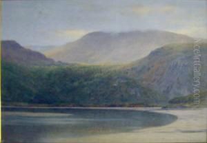 'highland Landscape', Watercolour, 47cm X 7cm, Signed, Framed