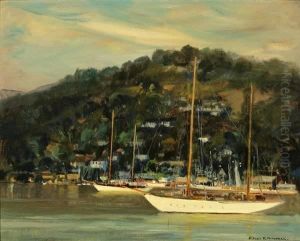 San Diego Sailboats (pt. Loma In Background)