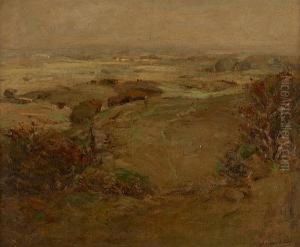 Shepherd And Flock, Possibly Galloway by John Campbell Mitchell
