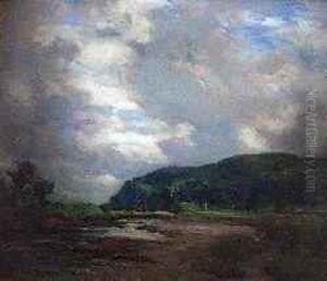 An Estuary Scene - Cloudy Skies