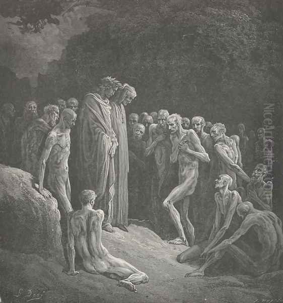 The shadowy forms, That seem'd things dead and dead again, (Canto XXIV., lines 4-6) - view 1