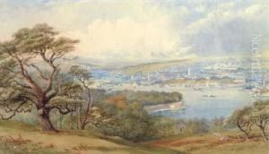 View Of Devonport And Stonebridge From Mount Edgecombe Park by Philip Mitchell