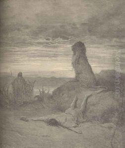 The Prophet Slain By A Lion by Gustave Dore