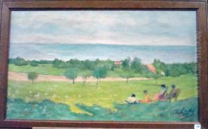 Pique Dans Le Pre Devant La Mer by Joseph Mittey