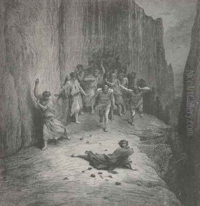 A multitude, in fury burning, (Canto XV., line 110)
