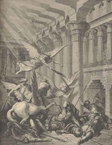 Heliodorus Punished In The Temple by Gustave Dore