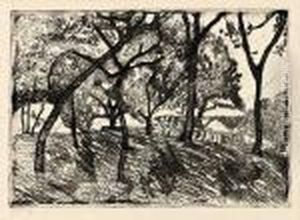 "landschaft Unter Baumen". Um 1902 by Paula Modersohn-Becker