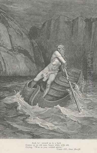 Comes on an old man, hoary white with eld, (Canto III., line 77) - view 1