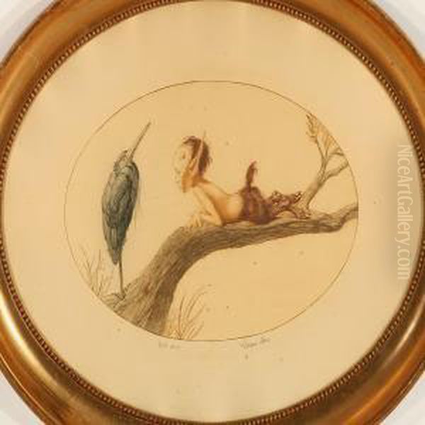 Young Faun And Crane On Abough - view 1