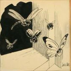 Dragon Fly, Bees Andbutterfly by Louis Moe