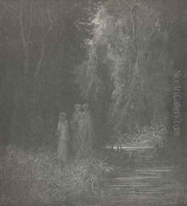 Darkly beneath perpetual gloom, (Canto XXVIII., line 32) by Gustave Dore