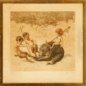 Three Scenes With Fairy Tale Figures by Louis Moe