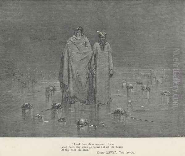 Take Good heed, thy soles do tread not on the heads (Canto XXXII., lines 20-21) - view 1