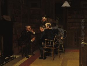 Discussion In The Library by Louis Charles Moeller
