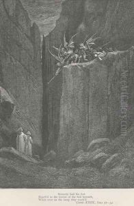 When over us the steep they reach'd. (Canto XXIII., line 54) by Gustave Dore