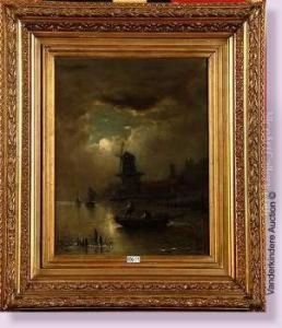 Pecheurs Au Clair De Lune by Edward Moerenhout