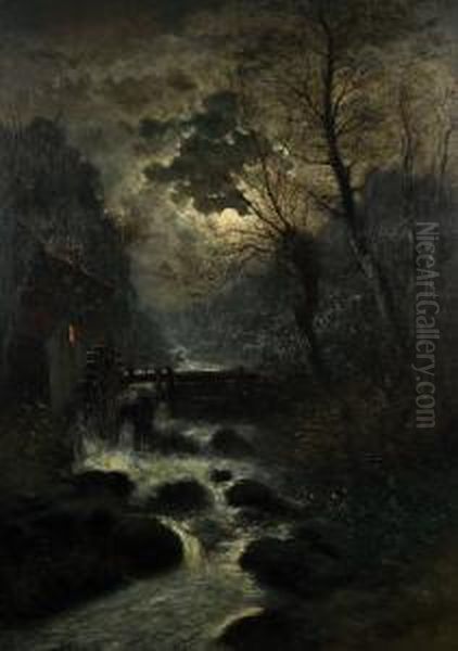 Moulin A Aube Au Clair De Lune - view 1