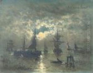 Fishing By Moonlight by Edward Moerenhout