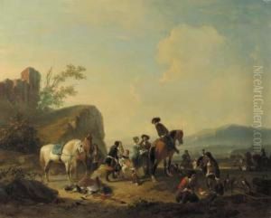 The Falconry by Jozef Jodocus Moerenhout