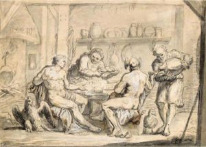 Jupiter And Mercury In The House Of Philemon And Baucis by Claes Cornelisz Moeyaert