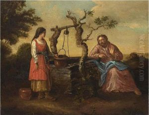 Christ With The Samaritan Woman At The Well by Claes Cornelisz Moeyaert