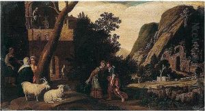 Jacob Being Welcomed By Laban by Claes Cornelisz Moeyaert