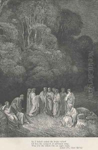 So I beheld united the bright school (Canto IV., line 89) by Gustave Dore