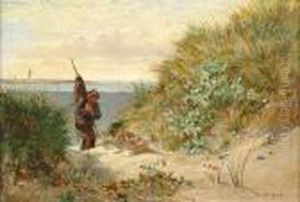 Young Fisherboy Coming Through The Dunes by John Mogford