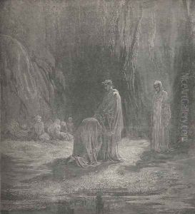 There I with little innocents abide, (Canto VII., line 31) by Gustave Dore
