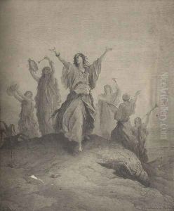 Jephthah Met By His Daughter by Gustave Dore