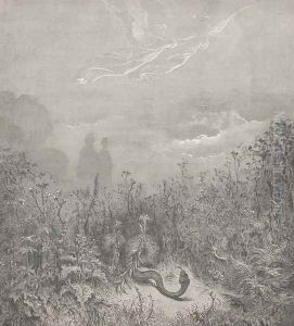 The serpent fled; (Canto VIII., line 116)