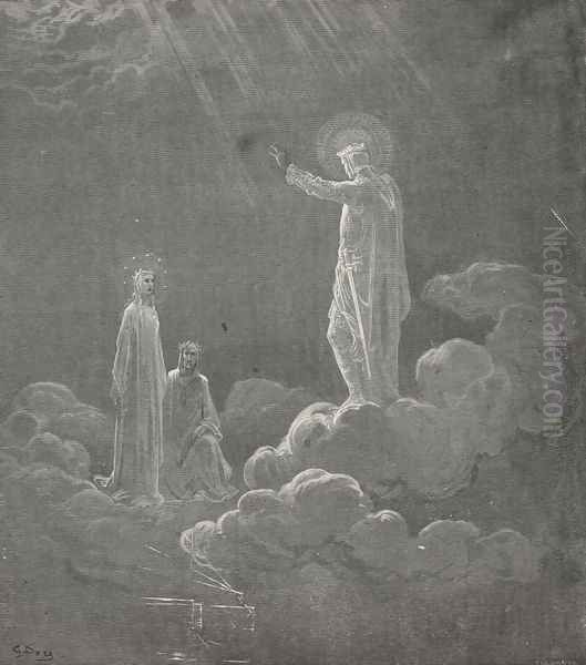 Already on my temples beam'd the crown, (Canto VIII., line 71) - view 1