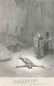 he who gave the Pharisees Counsel, (Canto XXIII., lines 118-119) by Gustave Dore